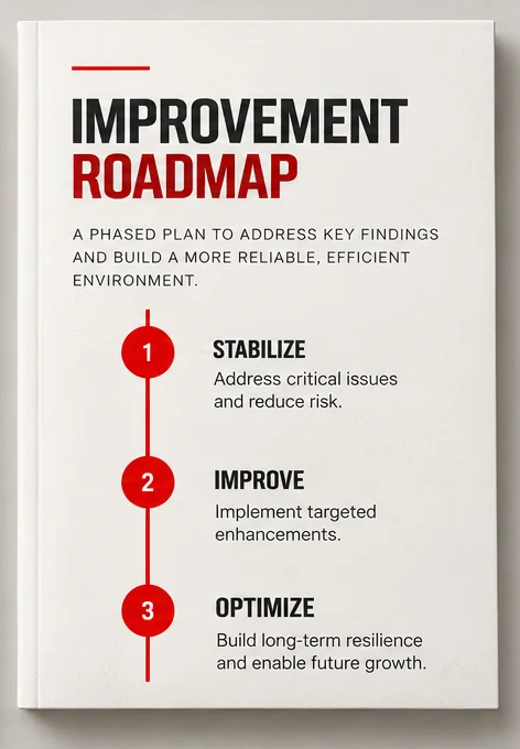 Illustrative report: Prioritized IT improvement roadmap