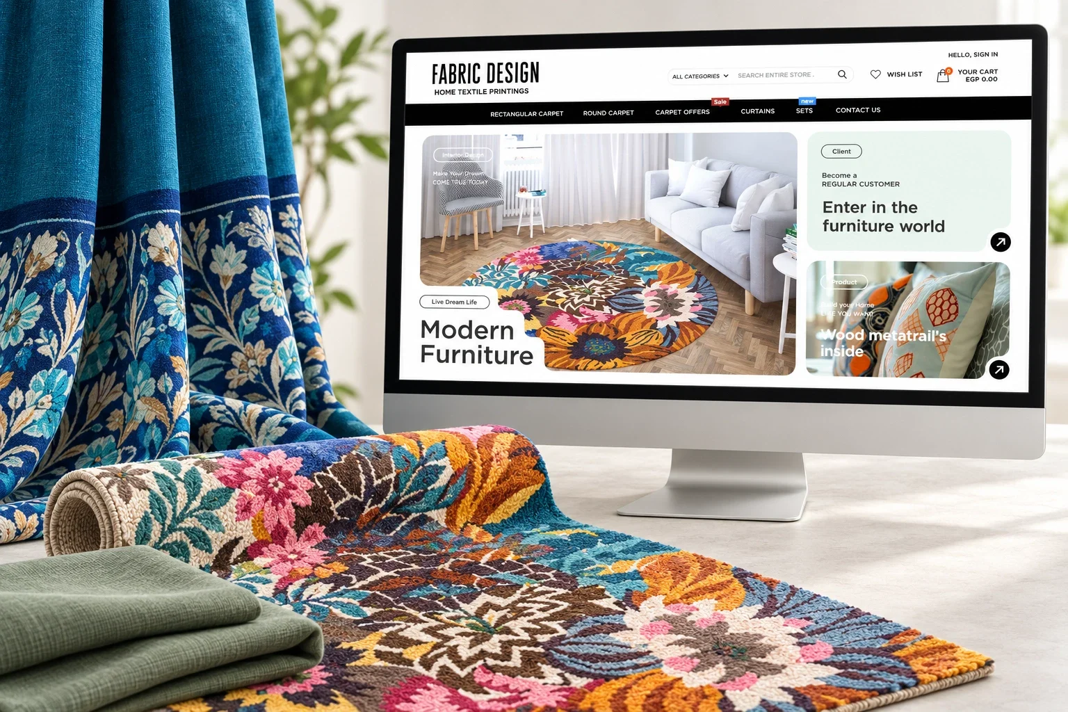 Textile-showroom-display-with-floral-rug.webp